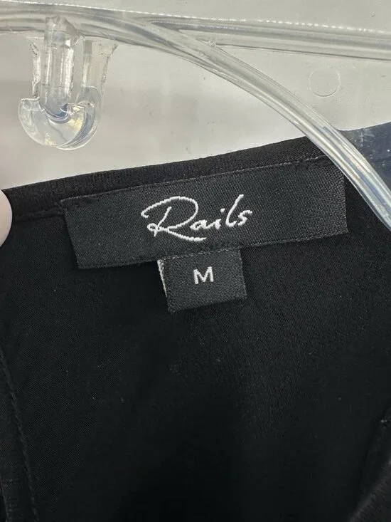 RAILS SOLENE DRESS black midi MEDIUM satin party sleeveless cutout slinky - Picture 12 of 14